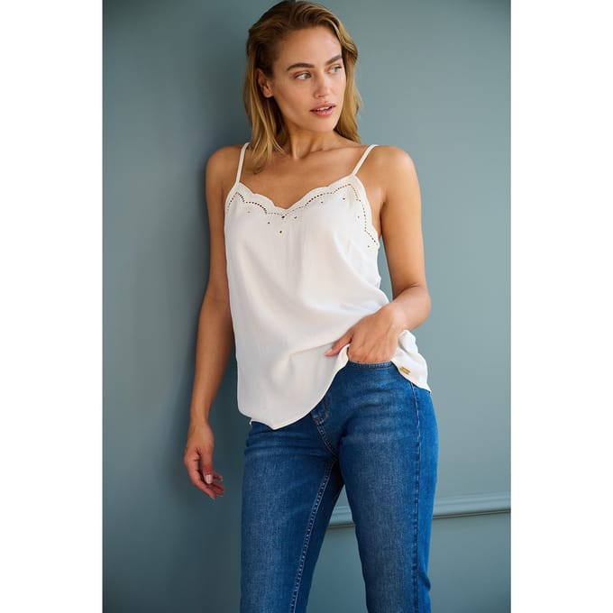 POM Amsterdam Top - Emmi Ecru Maat: 44 | Mouwloze Tops Outlet | Dames | Wit