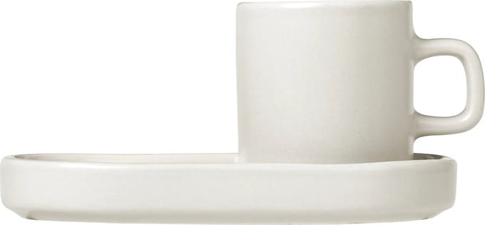 Blomus PILAR Kopjes en Schotel - 50 ml - Moonbeam - 2 stuks