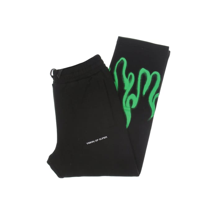 Lichtgewicht heren trainingsbroek Spray Flames broek zwart/groen