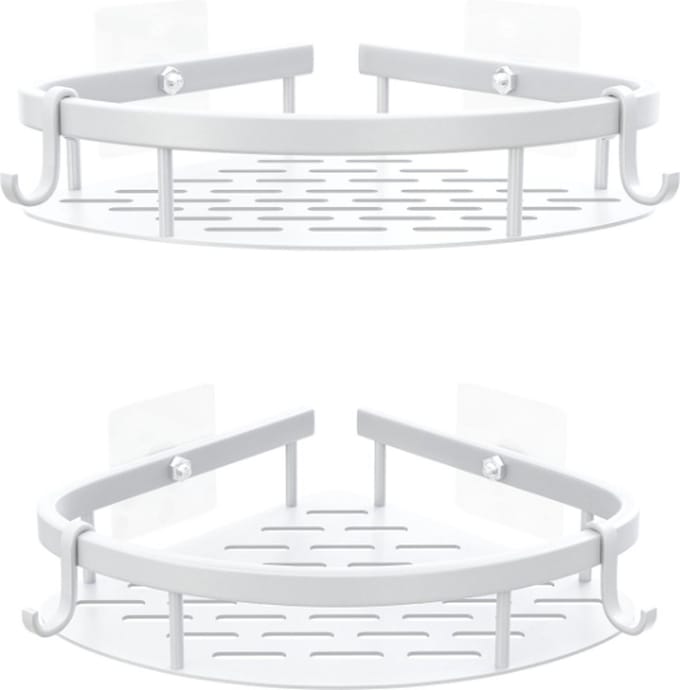 Nolad® - Doucherek zonder boren - Keukenrek - Doucherekje - Gootsteen organizer - Badkamer accessoires - Wit