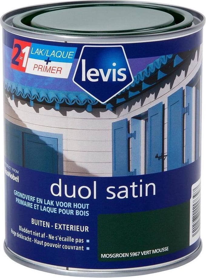 Levis - Duol Hout Buiten Satin - Mosgroen - 0,75 L