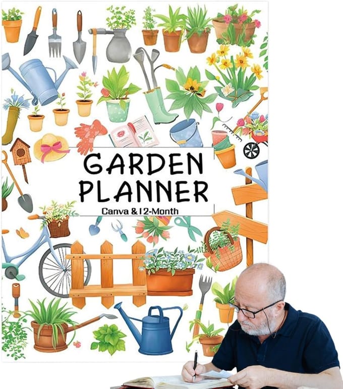 Tuinplanner Jaar - Planten Dagboek - Tuin Organiseren - Gestructureerde Documentatie - 25.8 x 21 cm - A