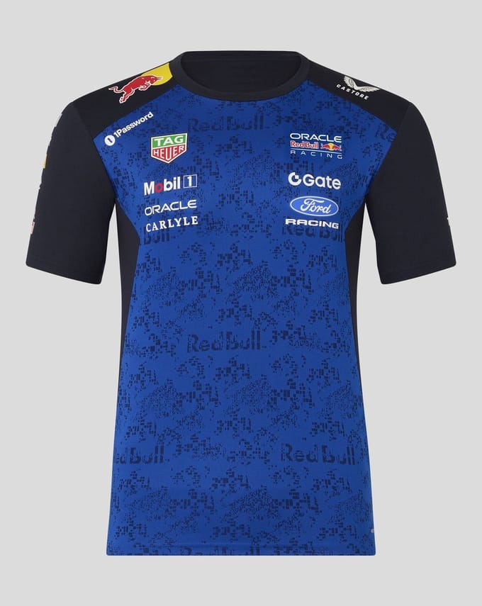 Oracle Red Bull Racing Heren Teamline Set Up T-shirt - Night Sky / Surf The Web