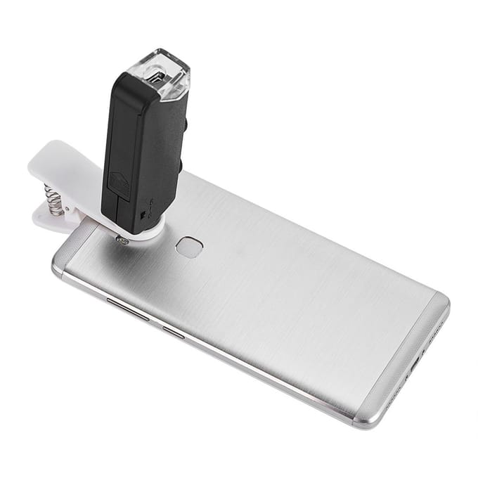 60X-100X Optische Zoom LED Microscoop Lens met Clip voor Mobiele Telefoons white