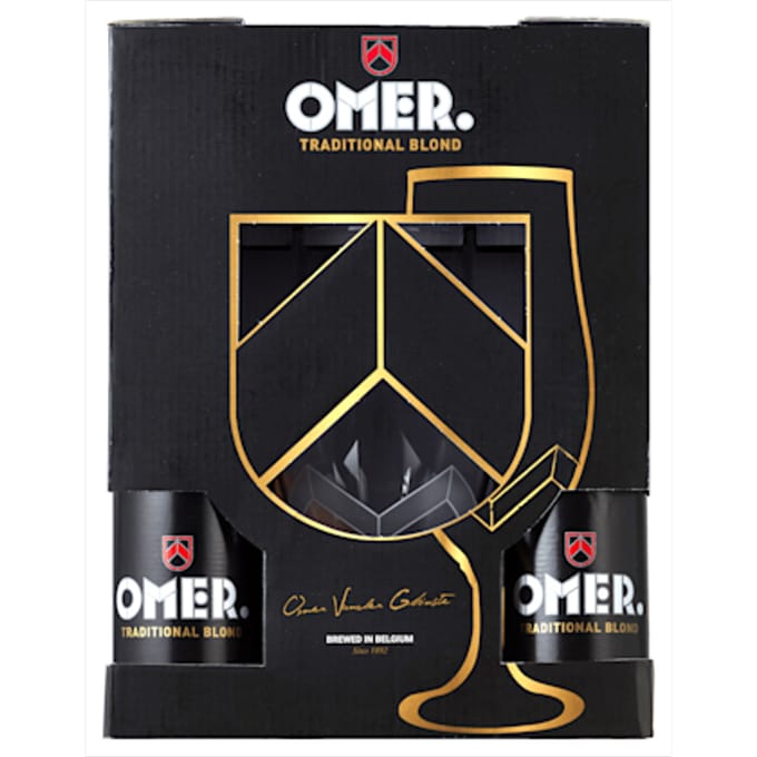 Blond geschenkset met glas 4x33cl