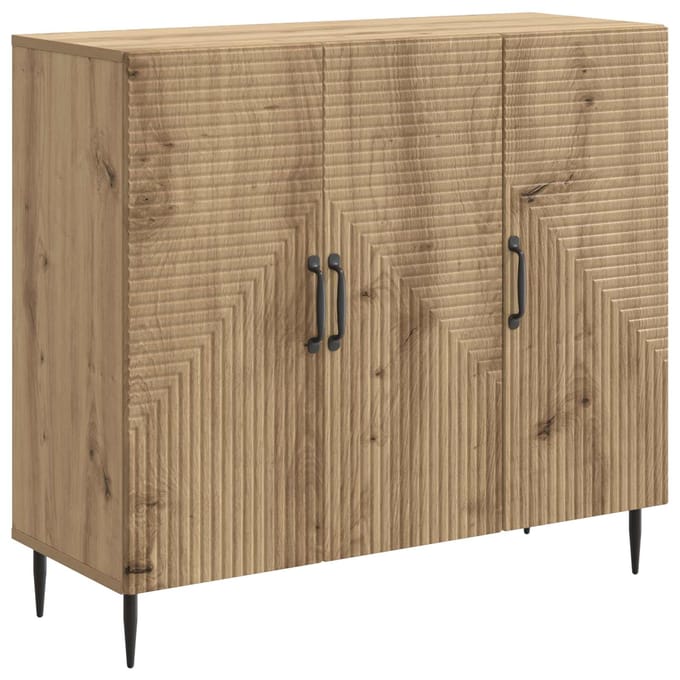 vidaXL - Dressoir - Artisanaal - eiken - 89 - x - 34,5 - x - 80 - cm - Bewerkt - hout