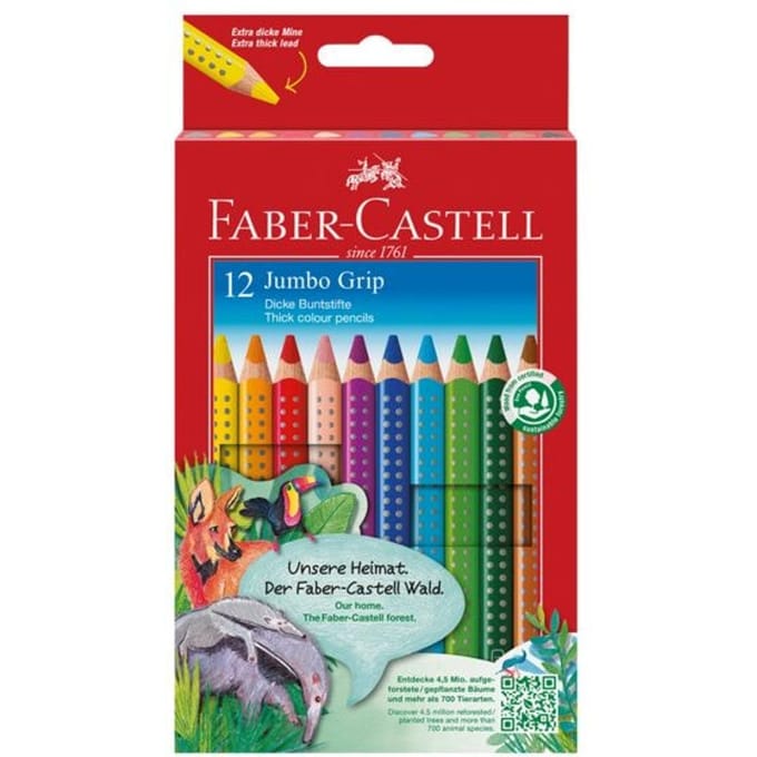 Faber Castell Jumbo Grip Kleurpotloden - set 6 stuks   4005401109129   Verf