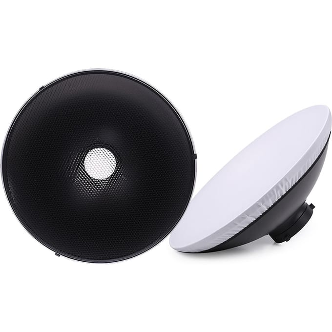 Studio Photographie 70cm/27.6 Pouces Speedlite Strobe Éclairage Diffuseur Beauté Plat Abat-jour Bowens 70cm with reflector black