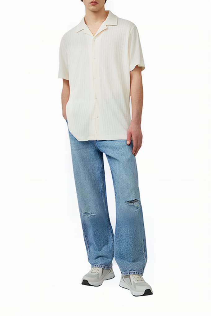 s.Oliver -qs Shirts Offwhite Maat: XS | Casual Overhemden Outlet | Heren | Wit