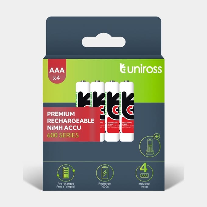 Uniross NiMH Hybrio AAA/HR03 1.2V 600 4 pack