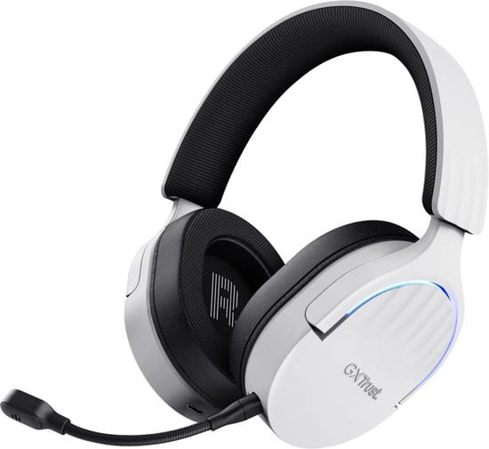 Trust GXT491 FAYZO Over Ear headset Bluetooth Virtual Surround Wit Surround sound, Microfoon uitschakelbaar (mute), Volumeregeling Gamen