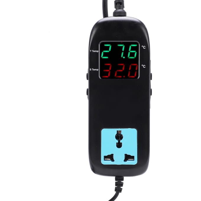 Digitale Display Thermostaat Intelligente Elektronische Temperatuurregelaar Regulator AC ~ black