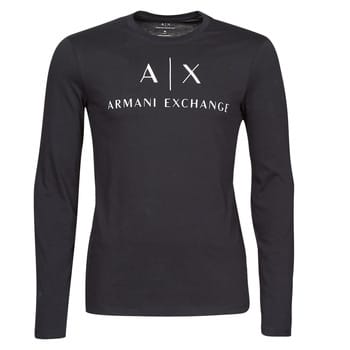 AX Logo Long Sleeve Crew Neck Tee - Blue Shirts