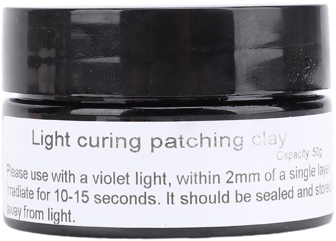 NTH products- Lichtuithardende Vulmiddel 50G - Snelle Uitharding - Multi Functioneel - Reparatie/Modellering - Hoge Hardheid - Geschikt voor 3D Printen - Lichtuithardende Klei