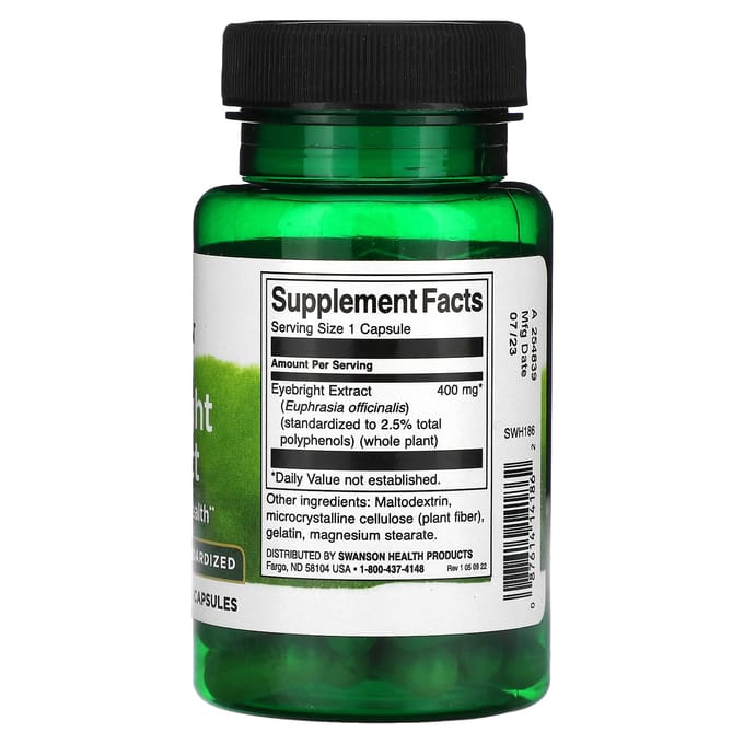 Extrait d'Euphraise, 400 mg, 60 Gélules