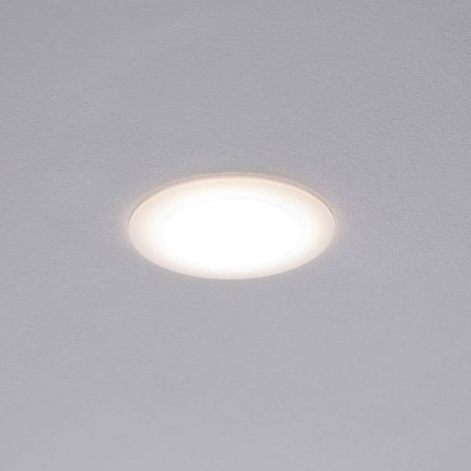 Premium LED-inbouwlamp Suon Basisset IP44 rond 90 mm 3x5W 3x450lm 230V dimbaar 2700K Satijn, Wit