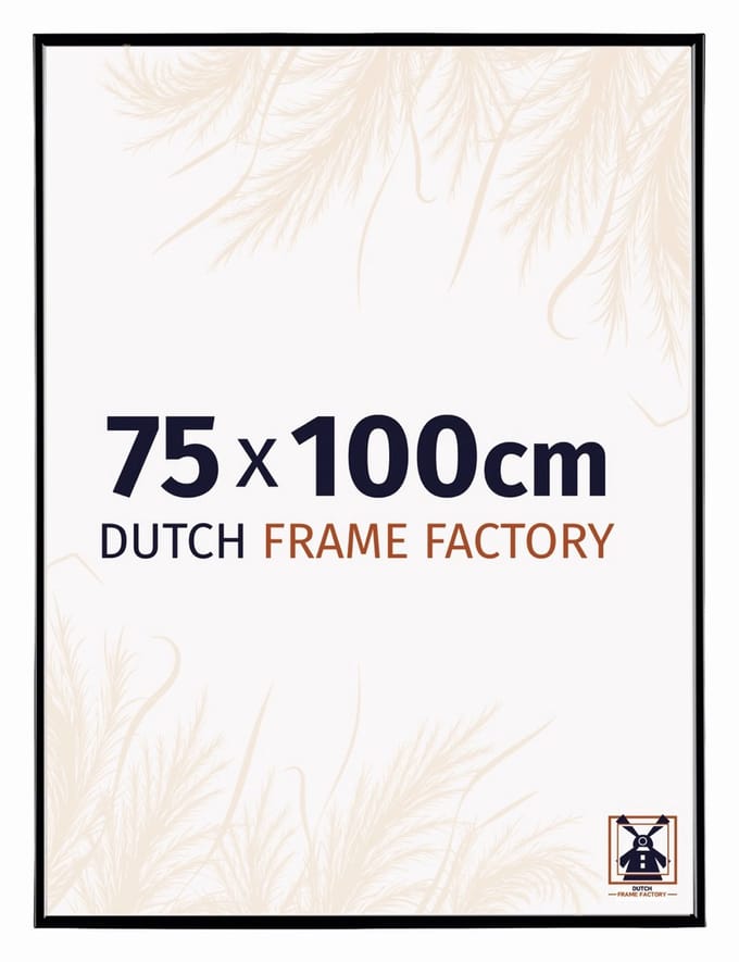 Fotolijst 75x100 cm - Kunststof - Zwart Hoogglans - Easy