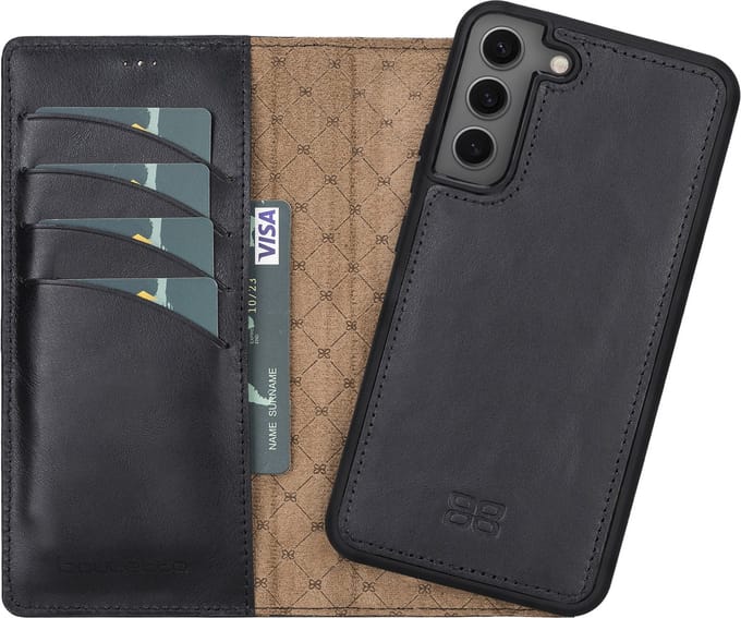 Bouletta Samsung Galaxy S24 compatibel lederen Uitneembare BookCase hoesje - Rustic Black