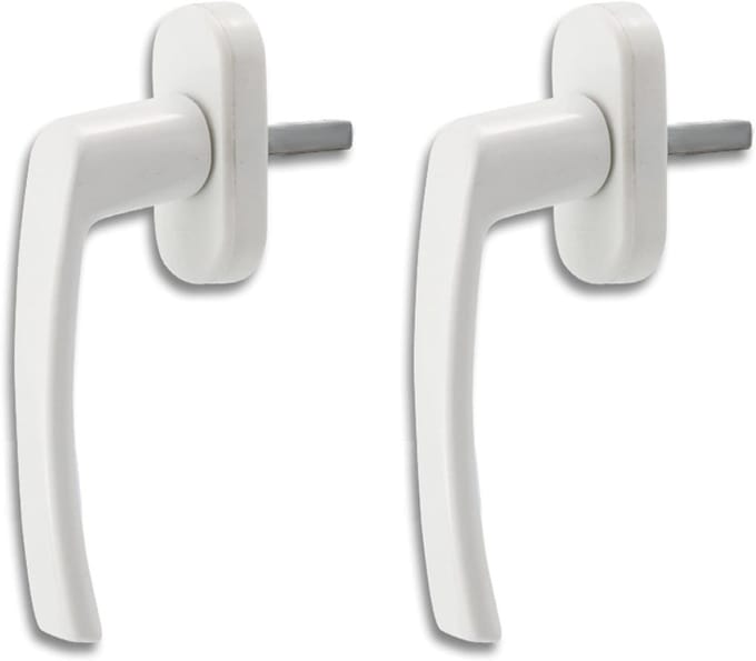 Set van 2 Witte Raamstools van Aluminium met Vergrendeling, Geschikt voor Raam- en Terrasdeuren