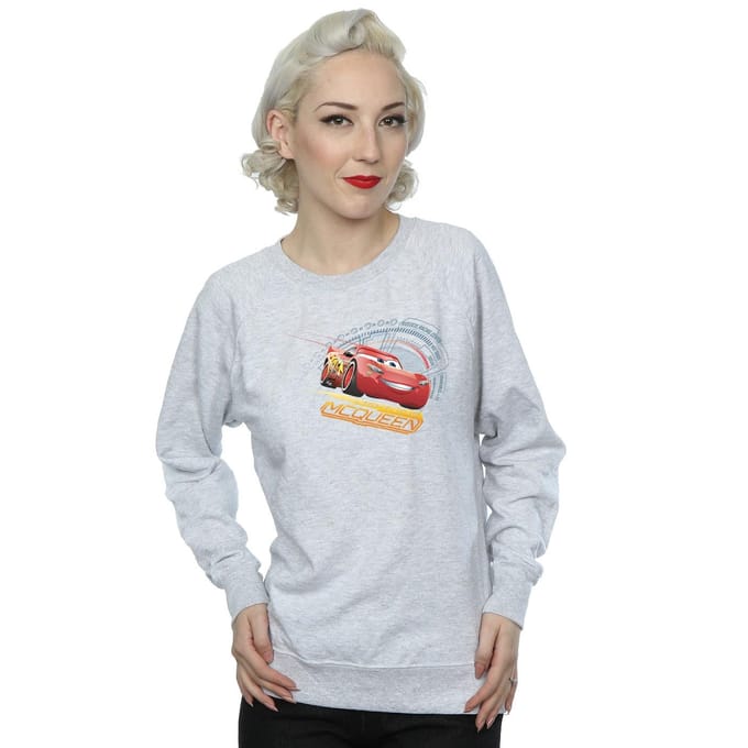 Disney Dames/Dames Cars Bliksem McQueen Sweatshirt (Heide Grijs)
