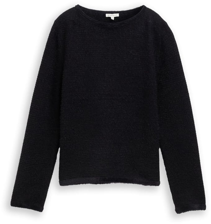 Tom Tailor - Gebreide trui van vezelgaren - Maat M - black stripe with featheryarn