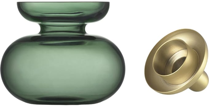 Zone Denmark Inu Vaas/Kaarshouder Dia 11 x 10 cm Moss Green/Brass