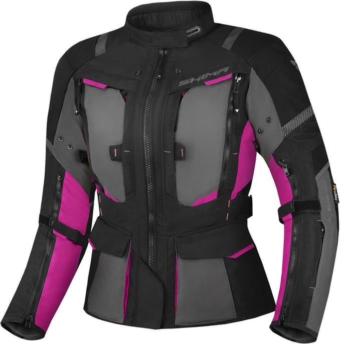 SHIMA Hero 2.0 Waterproof Dames Zwart Fuchsia Textiele Motorjas - Jas