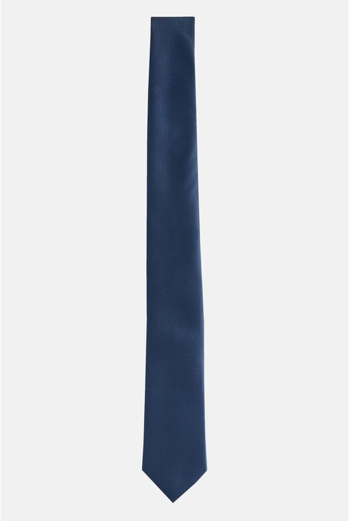 Next - Heren - Skinny - Stropdas met textuur - Blauw