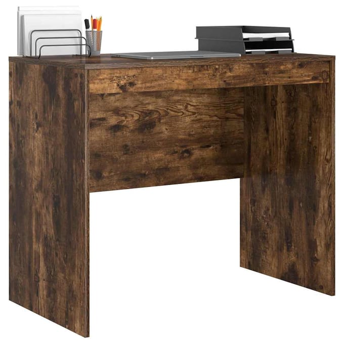 vidaXL - Bureau - Rook - Eiken - 90 - x - 50 - x - 76 - cm