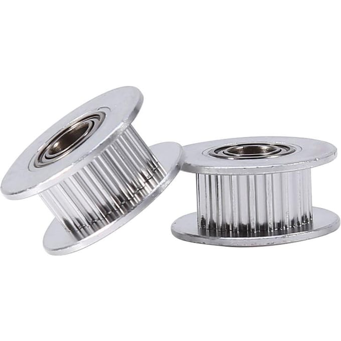 2 stuks Aluminium 5mm Binnendiameter Distributieriem Aandrijving Spanrol met Lager voor 3D-printer white