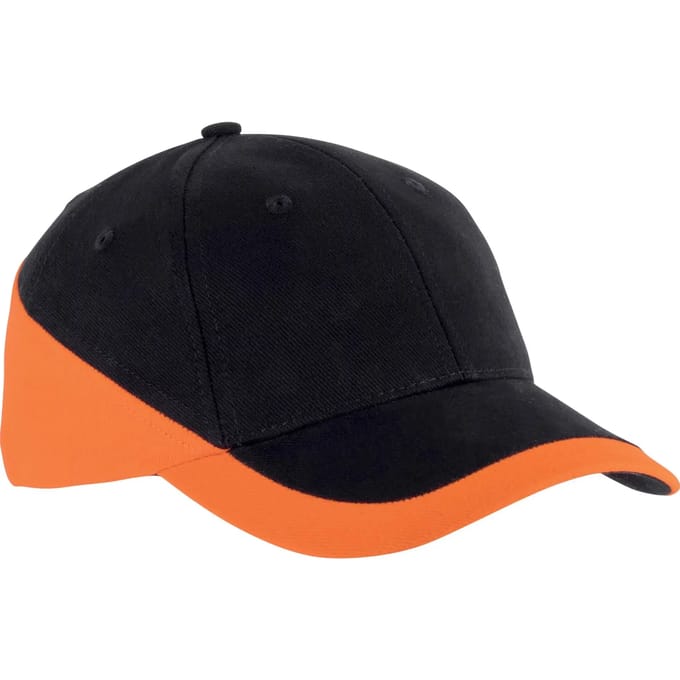 K-up Racing - Tweekleurige pet 6 Panelen KP045 - Black / Orange - One size
