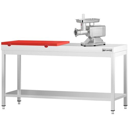 GGM Gastro RVS werktafel PREMIUM - 2000x700mm - met onderschap - incl. snijplank Rood rood