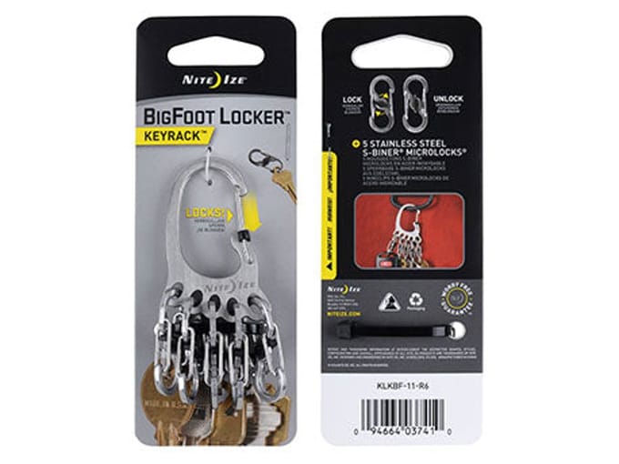 NITE Ize KLKBF-11-R6 BigFoot Locker KeyRack Sleutelkarabijn RVS 1 stuk(s)