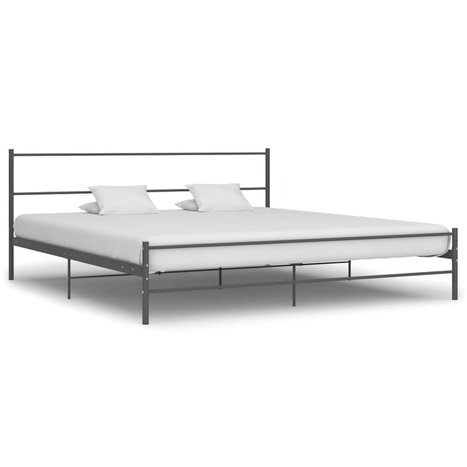 vidaXL - Bedframe - metaal - grijs - 180x200 - cm