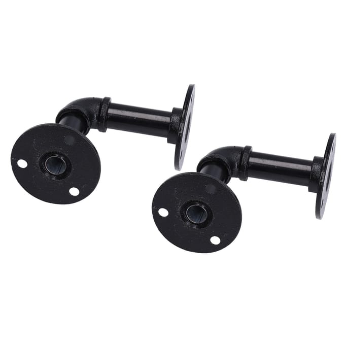 Pijp Plankdragers IJzer Zwart Retro Wandmontage Klankbord Ondersteuningsframe Rekken Set black