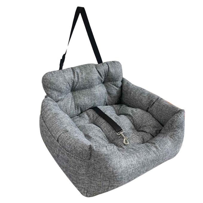 Autostoel voor honden met veiligheidsriem Autoverhogers voor kleine/middelgrote honden of katten Universeel Single Seat grijs