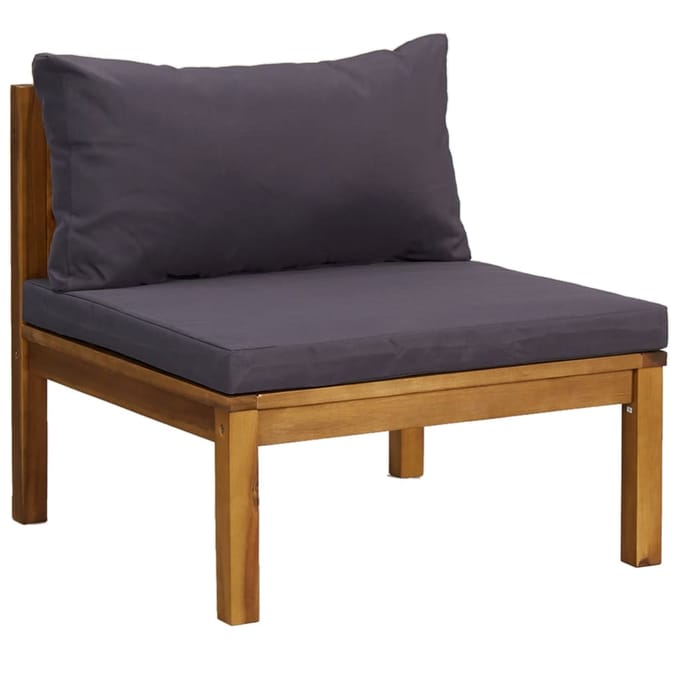 vidaXL - 3-delige - Loungeset - met - kussens - massief - acaciahout