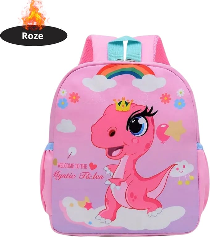 Bovista Kinder Rugzak - Jongen - Meisje - Schooltas - Backpack - Roze Dino