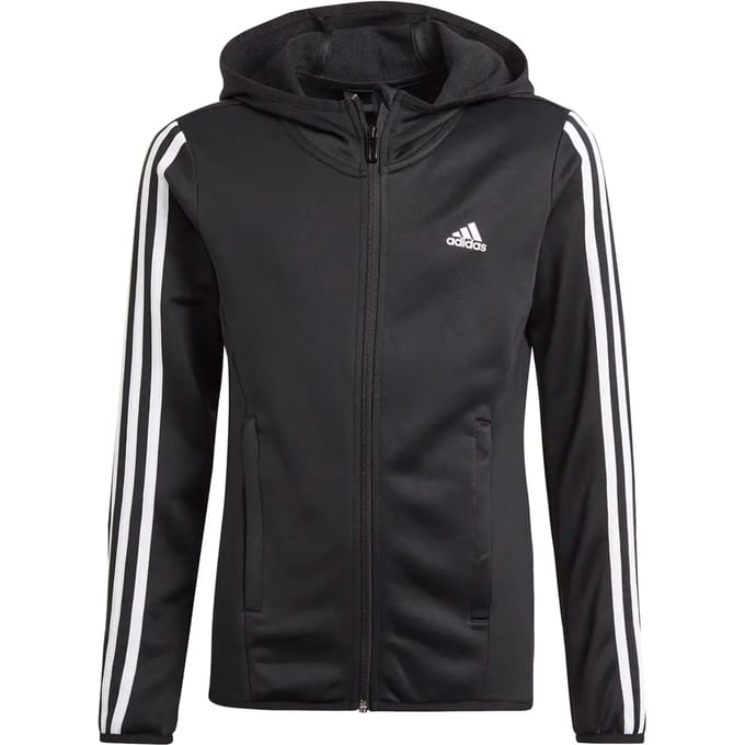 Kinder sweatshirt met capuchon en ritssluiting adidas Designed To Move 3-Bandes