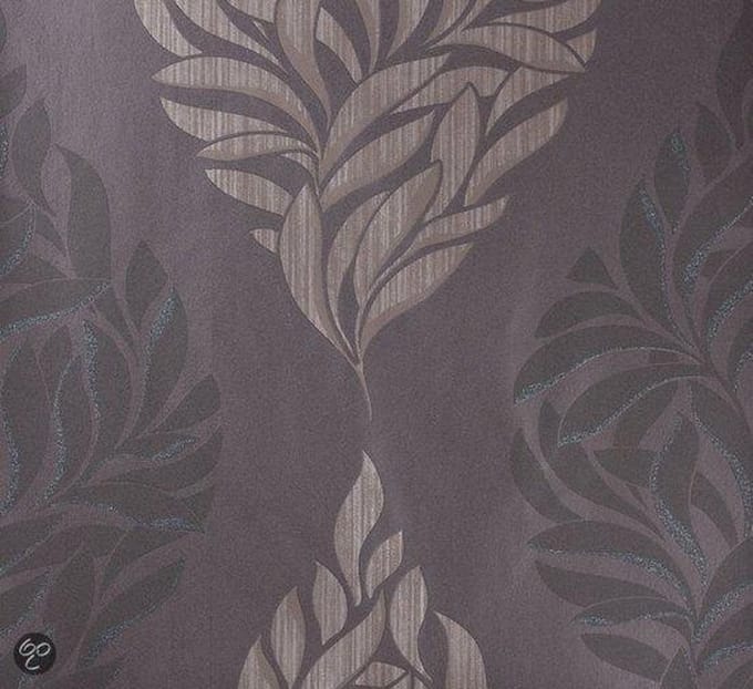 Dutch Wallcoverings Vliesbehang bladeren - Donkerbruin