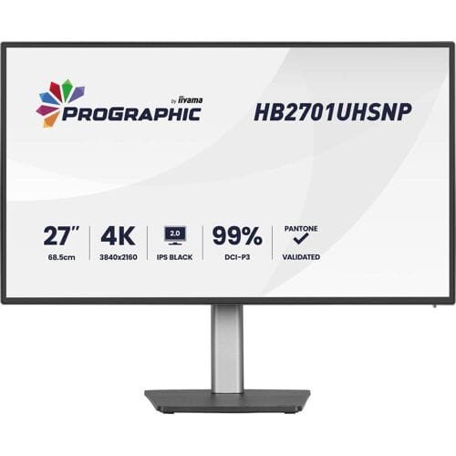 Iiyama PROGRAPHIC LED-monitor Energielabel G (A - G) 68.6 cm (27 inch) 3840 x 2160 Pixel 16:9 4 ms USB-C, DisplayPort, HDMI IPS LED
