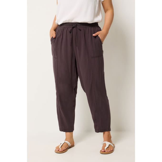 Yours Paarse Chambray Barrelbroek Size 50-52