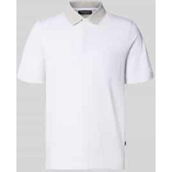 regular fit poloshirt met structuurpatroon en borstzak