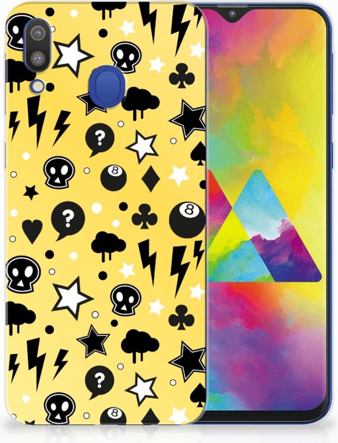 Silicone Back Case Samsung Galaxy M20 (Power) Punk Geel