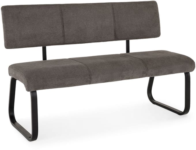 Eetkamerbank VILAS met stoffen bekleding – donkergrijs