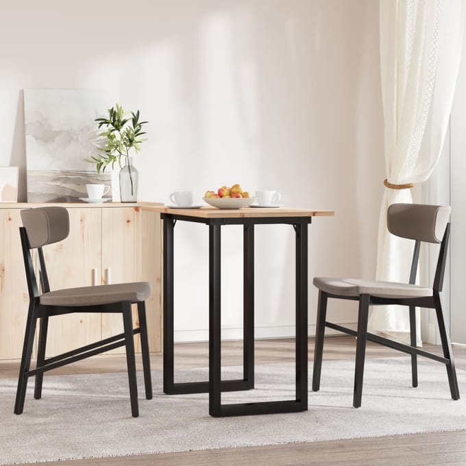 vidaXL - Eettafel - O-frame - 80x50x75,5 - cm - massief - grenenhout - en - staal