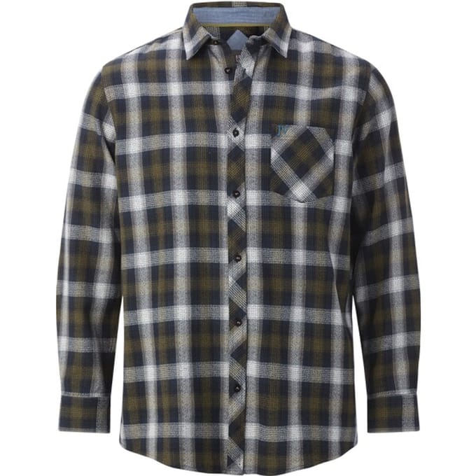 Jan Vanderstorm herren Overhemd - 51/52 - donkerblauw - Plus Size