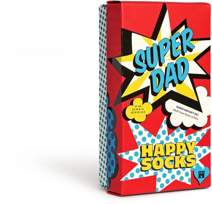 Happy Socks - 3-Pack Super Dad Socks Gift Set - Heren - Sokken