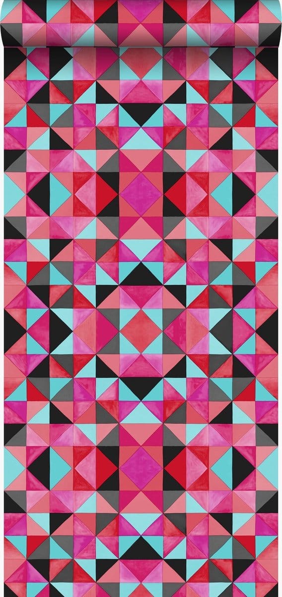 Origin Wallcoverings behang kubisme rood en blauw - 53 cm x 10.05 m - 346911