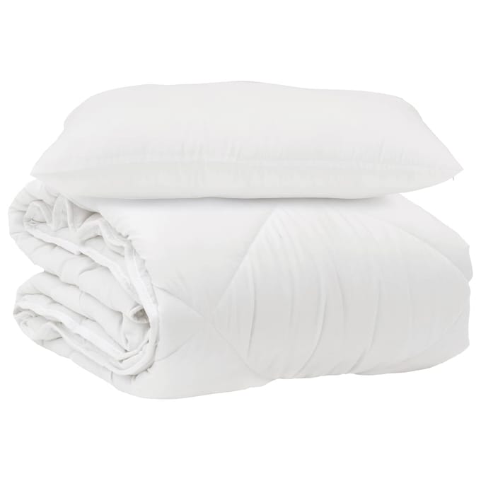 vidaXL - Dekbed - met - kussen - 2 - st - Wit - Microvezel